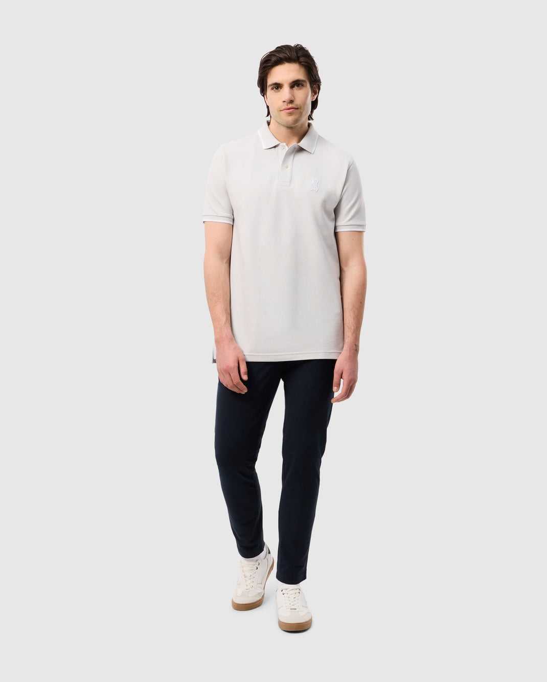 Polos Psycho Bunny Houston Pique Polo Shirt Pearl Homme | TET-99910071